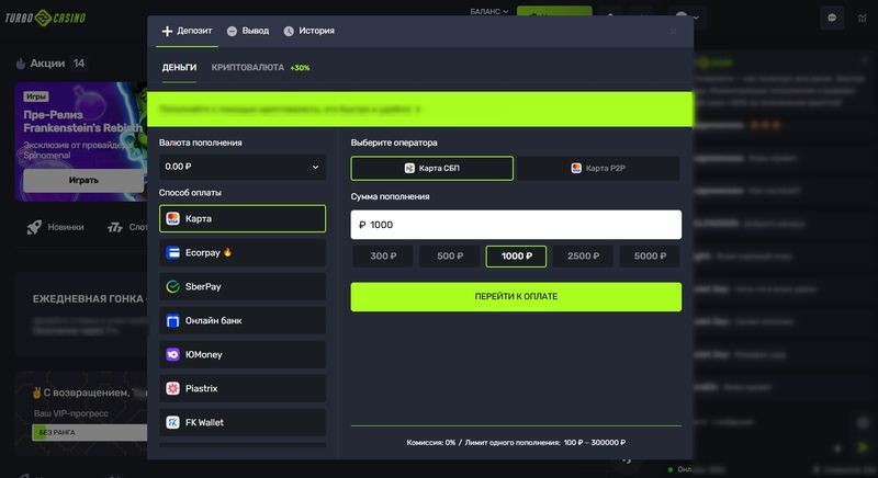Варианты внесения средств